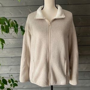 Swiss Tech cream colored Sherpa-lines zip up XL